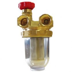 Filtr olejowy dwururowy z gwintem wewnętrznym ½ - 500 St z wkładem stalowym, przepływ 500 l/h 