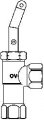 ECO Dwukulowy zawór zwrotny ze złączkami zaciskowymi  10/12 mm, z zamknięciem szybkoodcinającym
