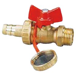 Zawór kulowy z dyszą wężą i z nakrętką złaczną 1/2" PN10 2512 DN15 Przyłacze R1/2