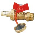 HERZ Zawór kulowy z dyszą wężą i z nakrętką złaczną 1/2" PN10  2512 DN20 Przyłacze R3/4